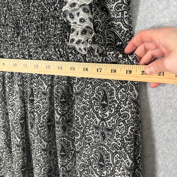 Zara Blouse Large Paisley Ruffle Smocked Cottage Coquette Feminine Babydoll Boho - Picture 9 of 12